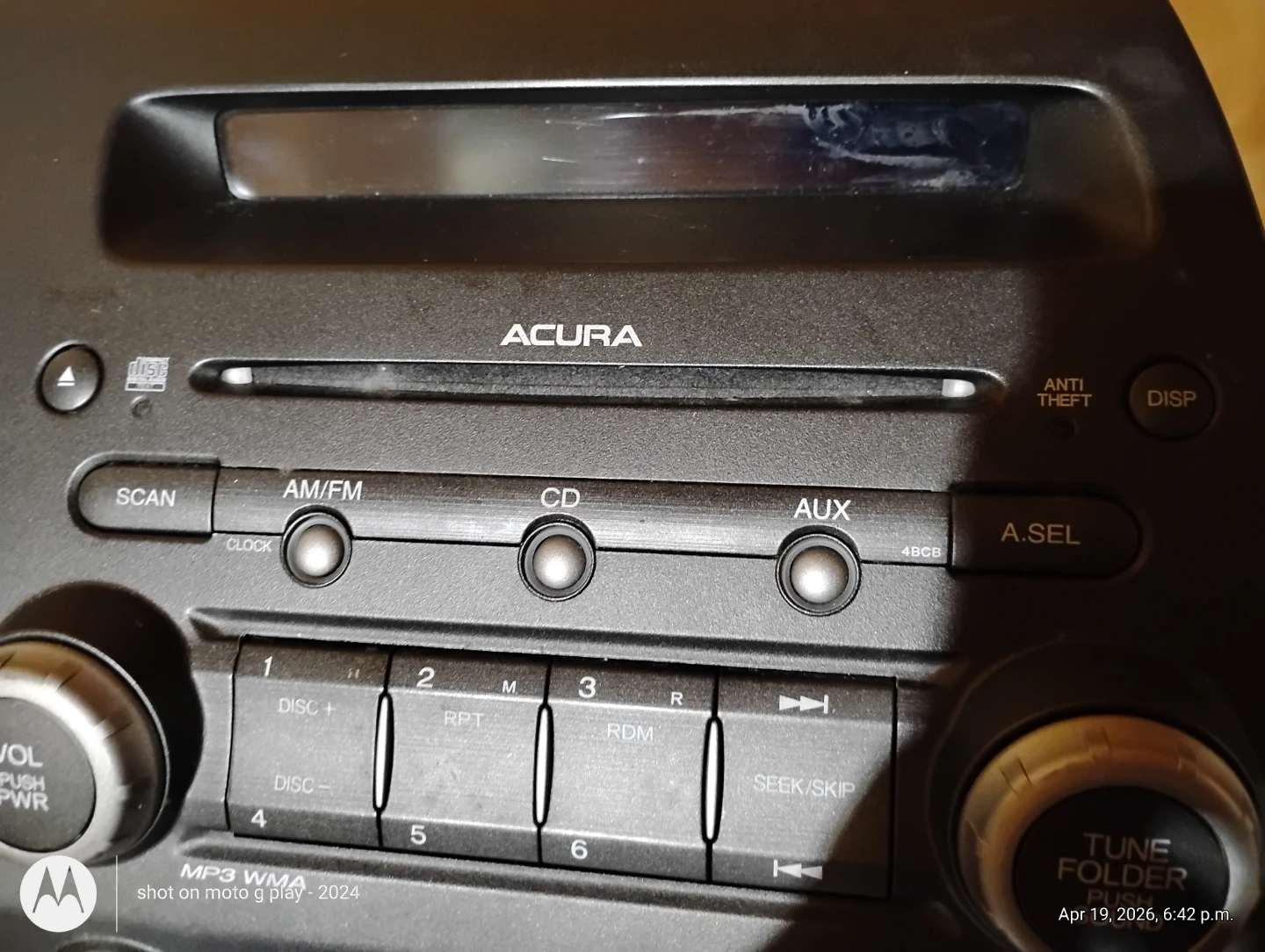 Acura Car Stereo Receiver CD Player MP3 WMA AUX