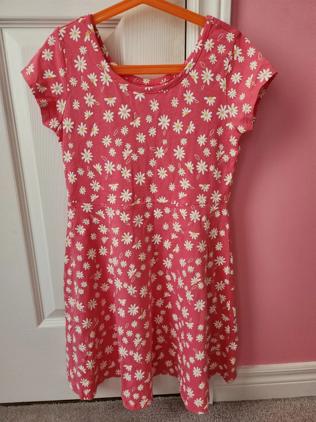 Girls Pink Daisy Print Dress