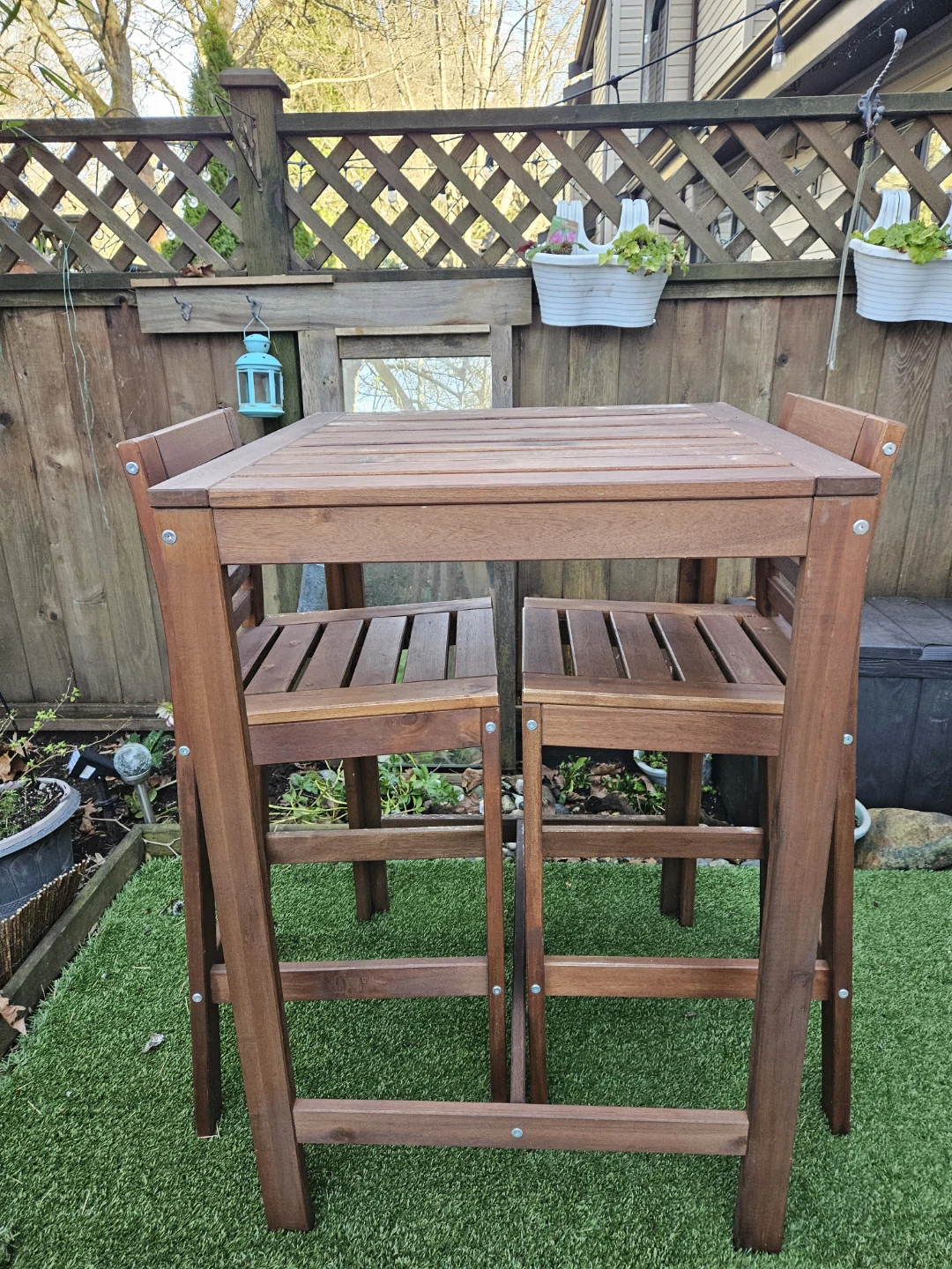 Wooden Bar Table and Chairs Set
