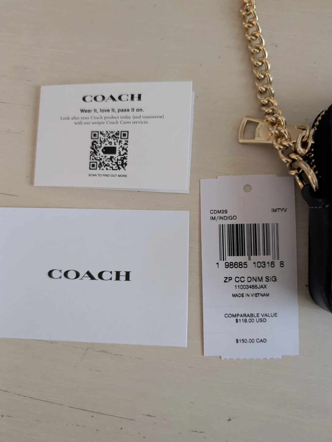 COACH Zip Card Case - Denim Signature - photo 3