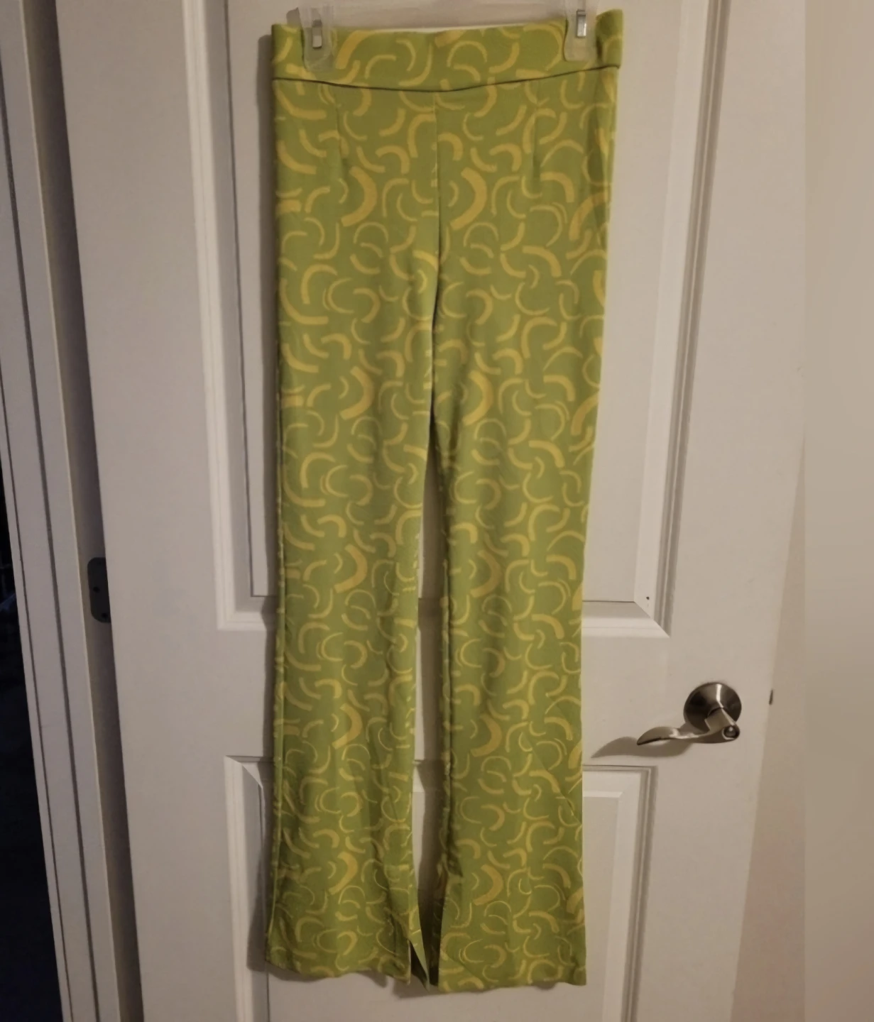 Zara Green Abstract Print Flare Pants NWOT 🌱 - photo 5