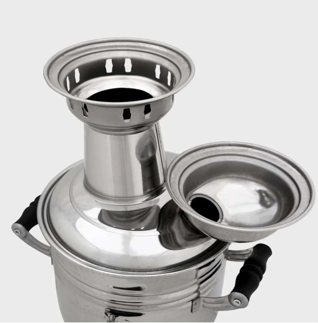 KS11 (4 LT) Chrome Charcoal Samovar (Porcelain Handle) - photo 4
