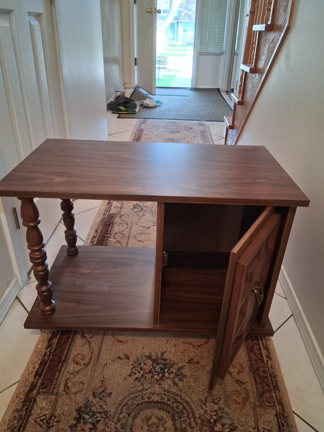 Wooden Side Table with Cabinet