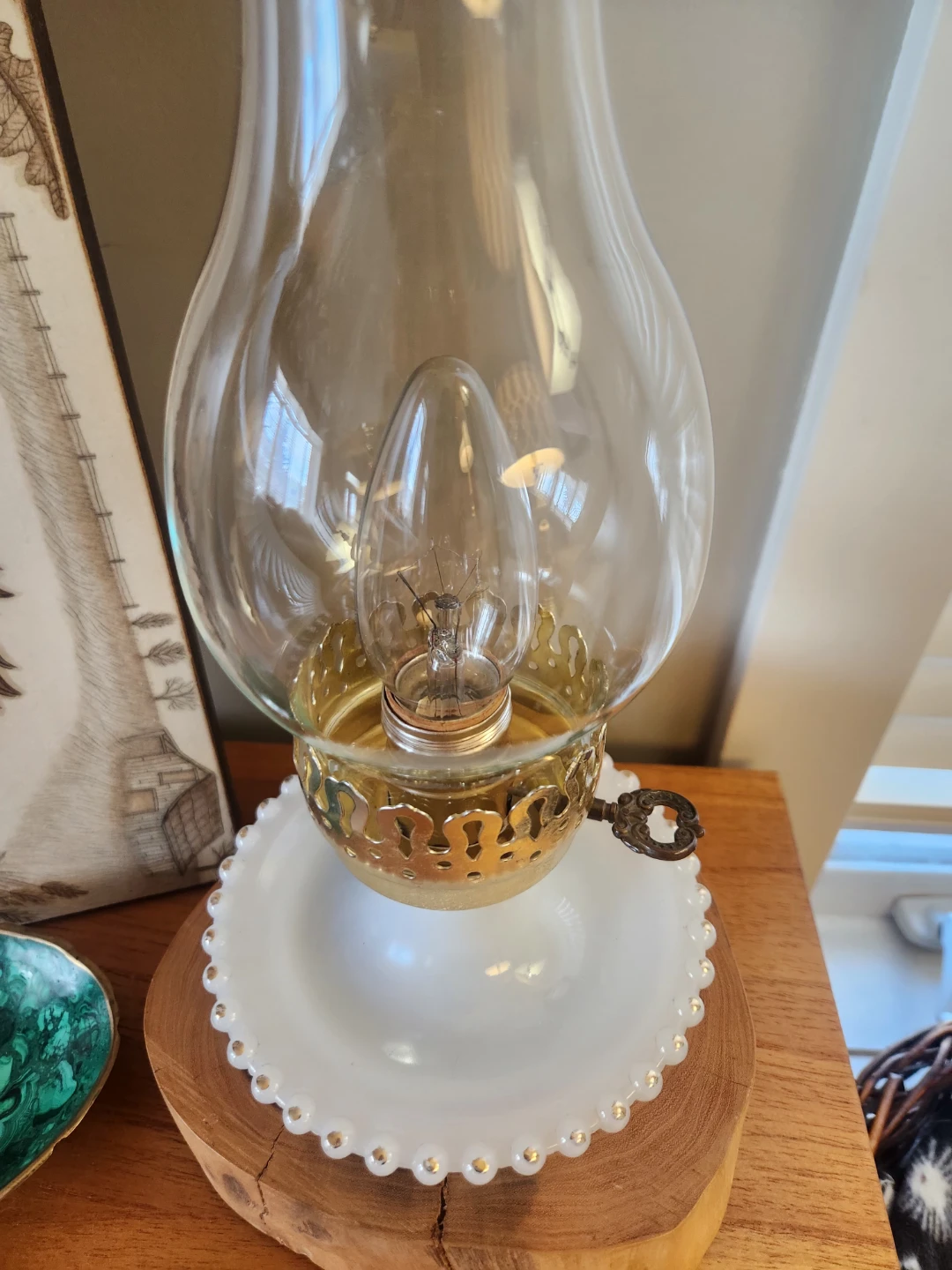 1970s Glass Shade lantern style lamp - photo 2