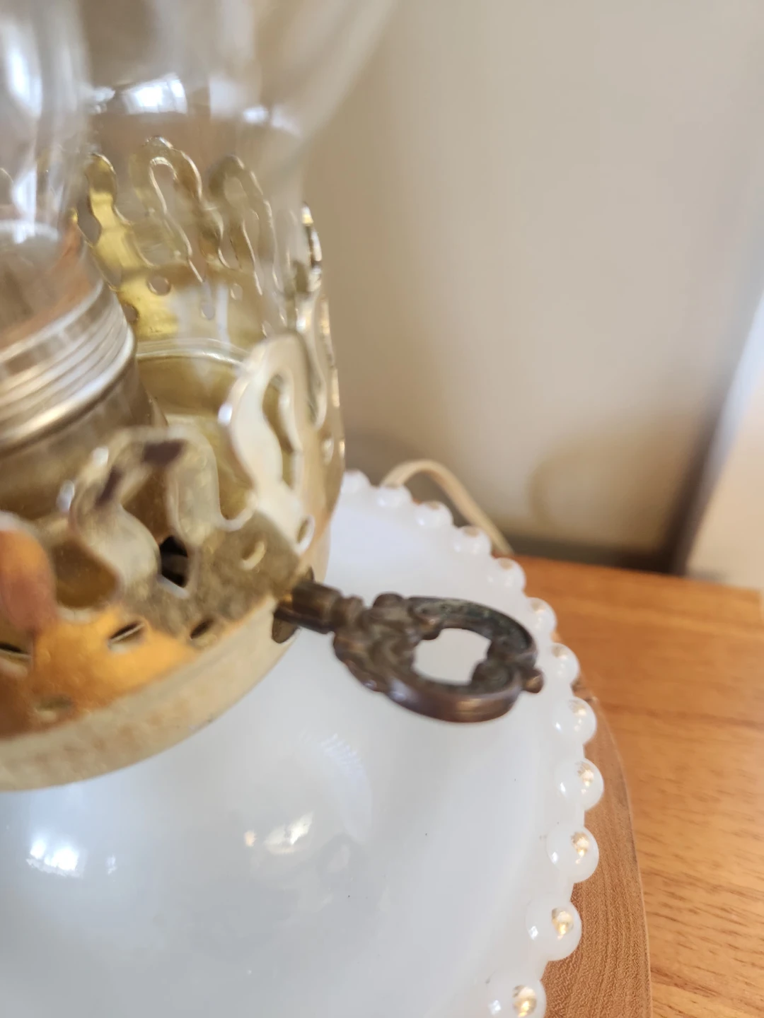 1970s Glass Shade lantern style lamp - photo 4