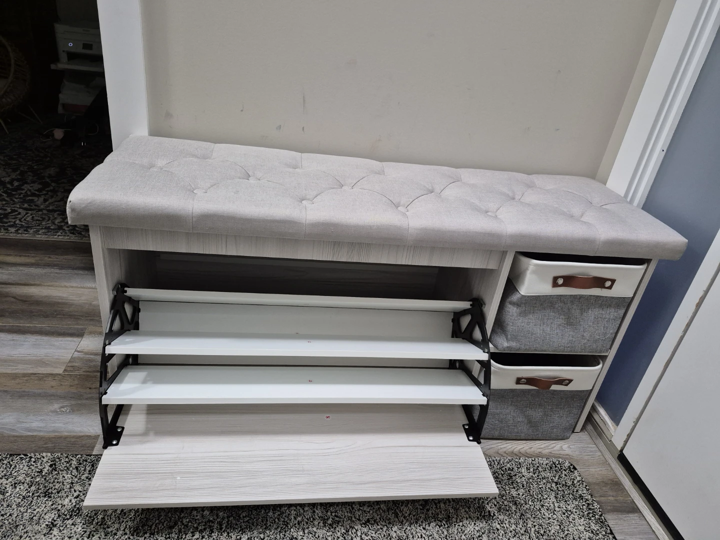 45" L x 15 W x 22" H Shoe Bench in soft Grey - photo 5