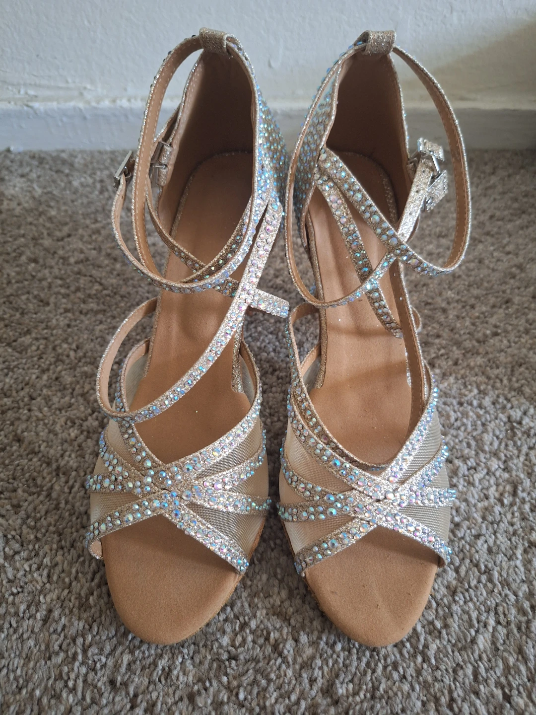 Sparkly Rhinestone Ballroom Dance Heels - photo 2