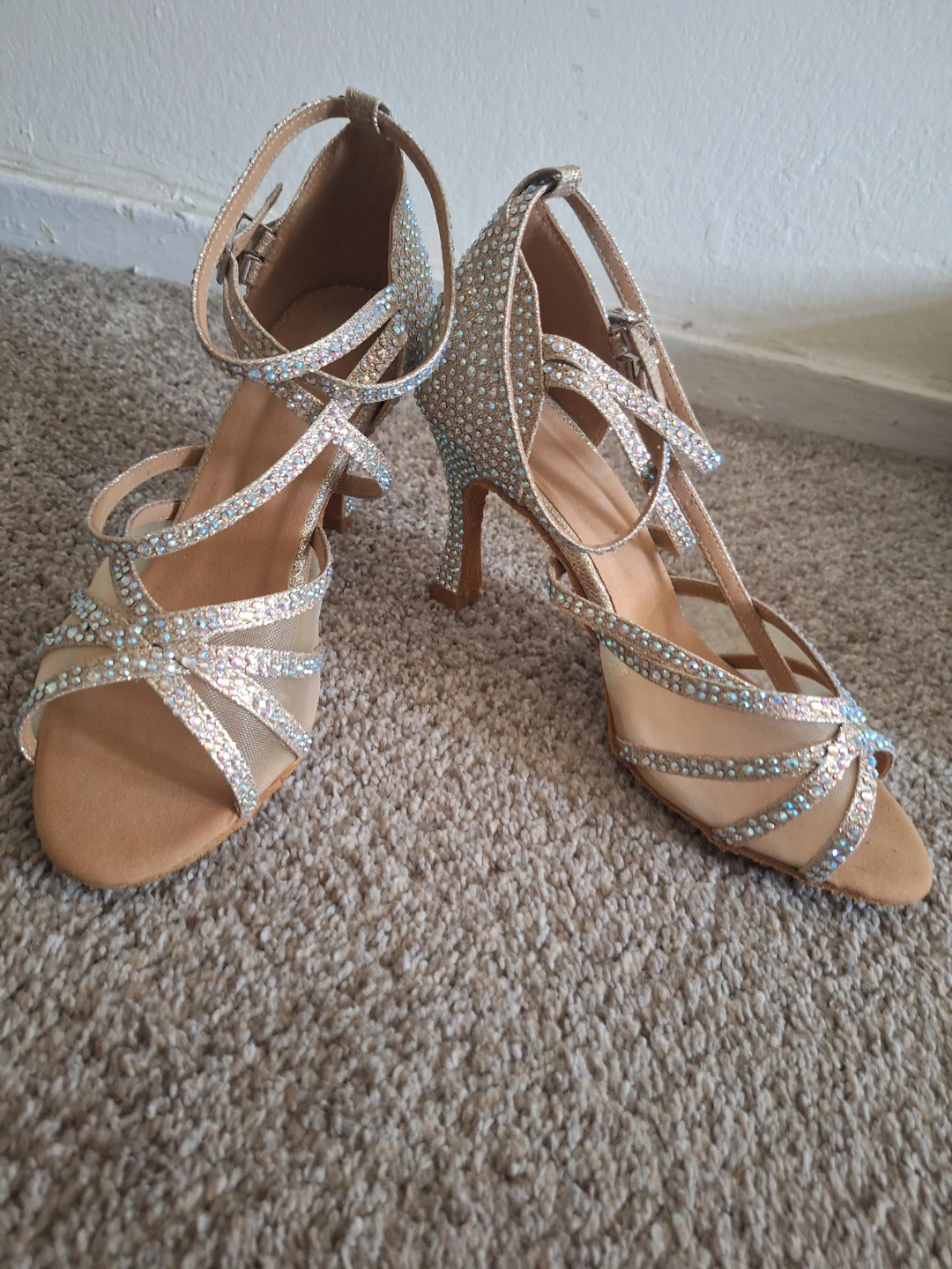 Sparkly Rhinestone Ballroom Dance Heels - photo 3