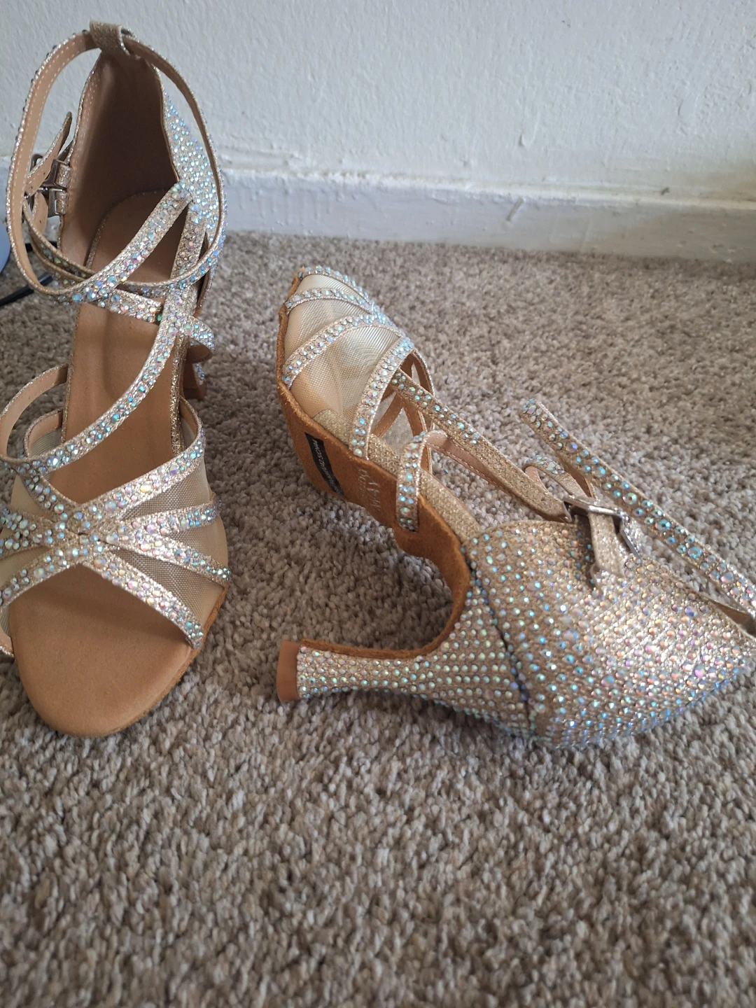 Sparkly Rhinestone Ballroom Dance Heels - photo 4