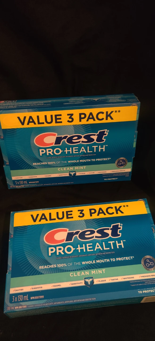Crest Pro-Health Clean Mint Toothpaste 2 packs x3 each