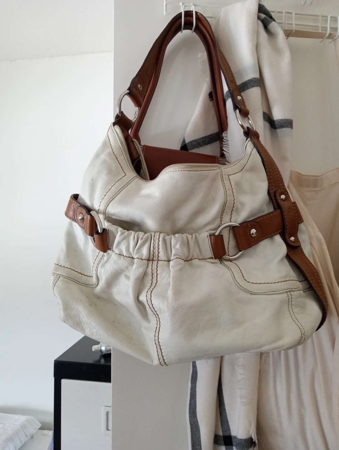White Daniel leather hobo bag $25