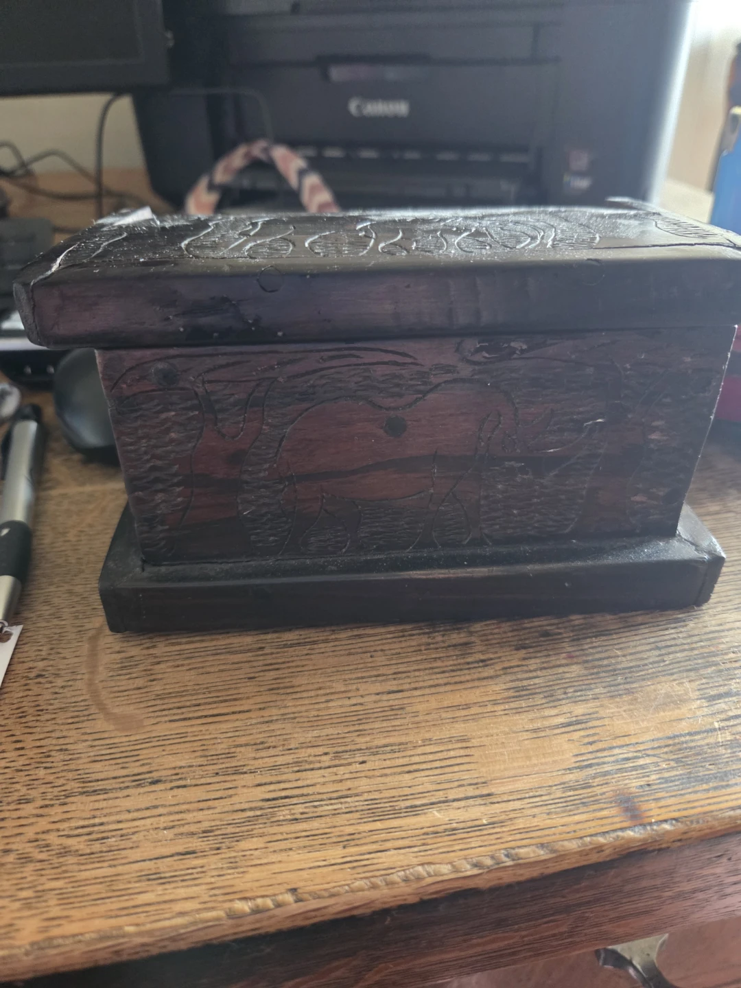 Hand carved jewlery box from Africa