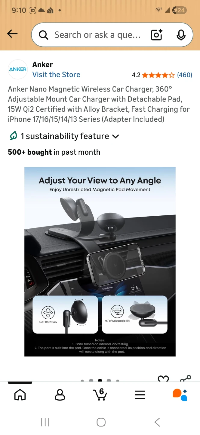 Anker Nano Magnetic Wireless Car Charger - photo 4