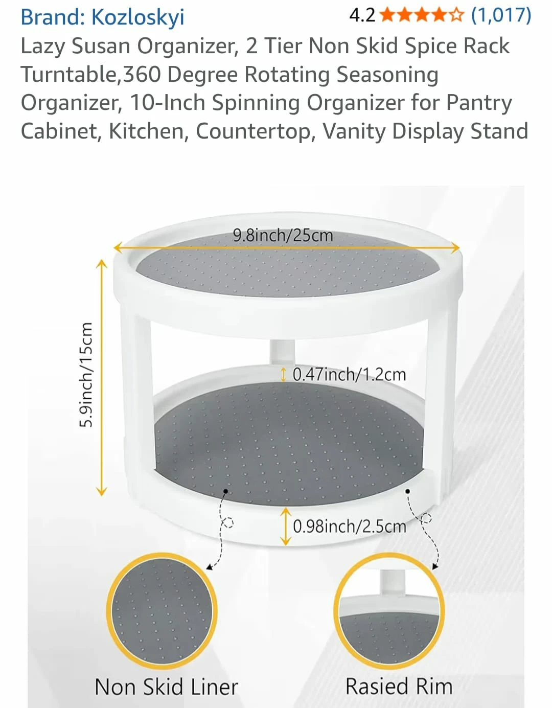 Lazy Susan - 2 Tier Spinning Organizer - photo 5
