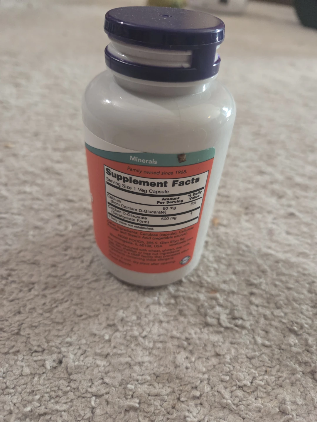 NEW/SEALED Calcium D-Glucarate, NOW Foods, 500 mg, 90 Veg Caps - photo 2