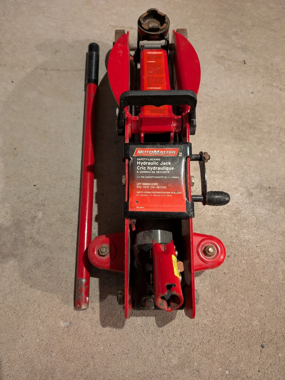 Motomaster Hydraulic Floor Jack - 2 Ton