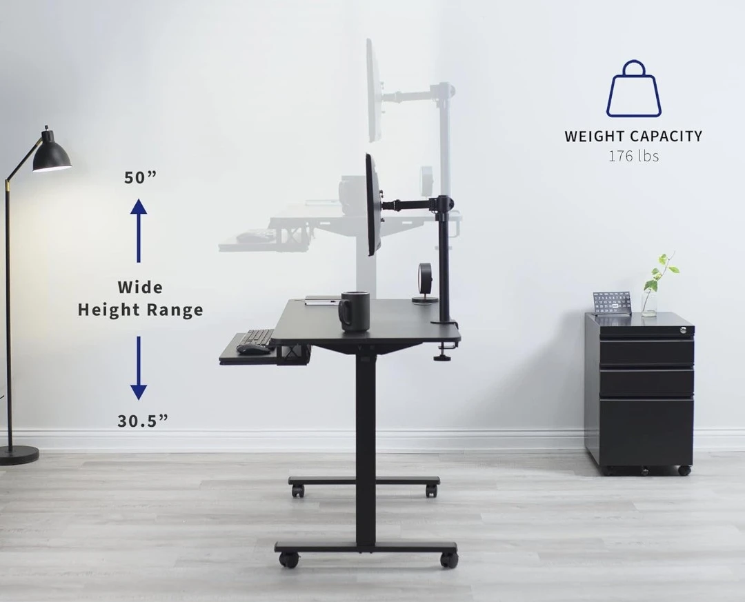 Standing Desk with Keyboard Tray and Wide Height Range - photo 2