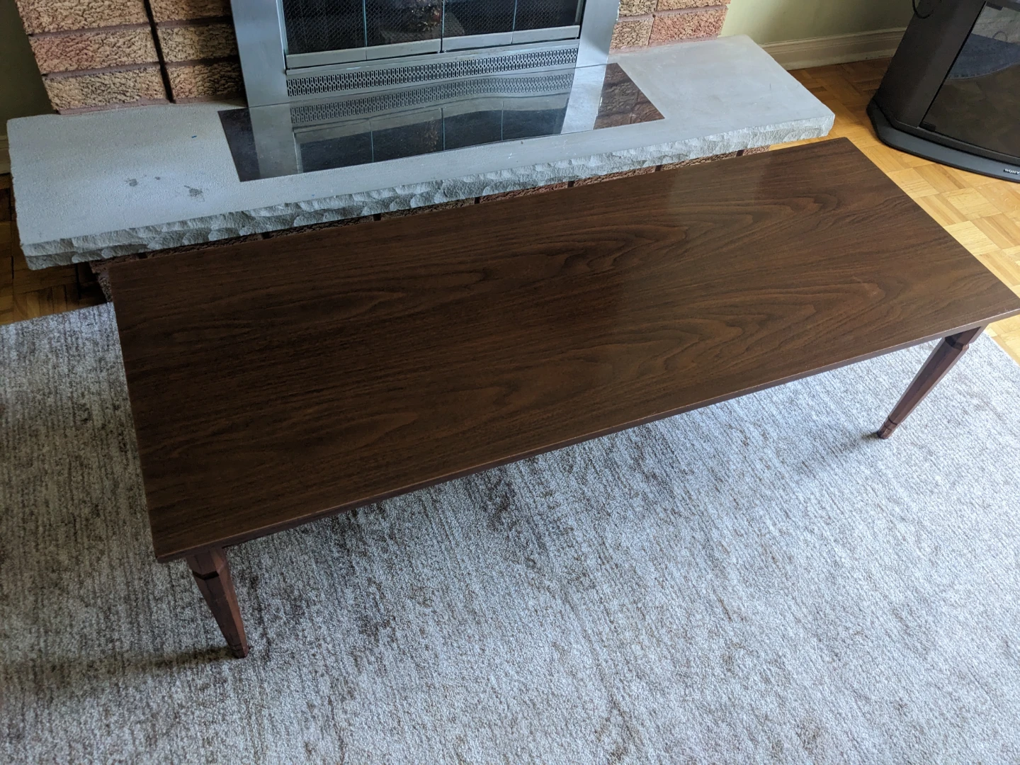 Wooden Coffee Table with Carved Detail