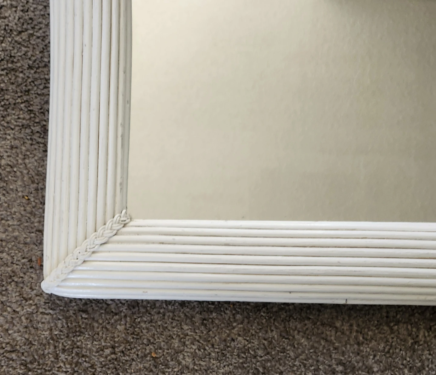 White Rattan Arch Mirror with Decorative Shell Accent - photo 5