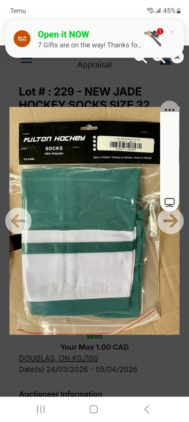 pairs of Fulton Hockey Socks green color w white stripes Size 32