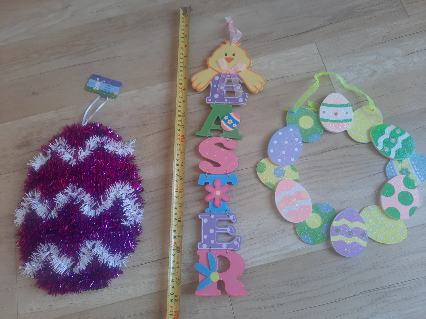 Easter Decoration Set - Egg, Wreath, and 'EASTER' Sign - photo 3