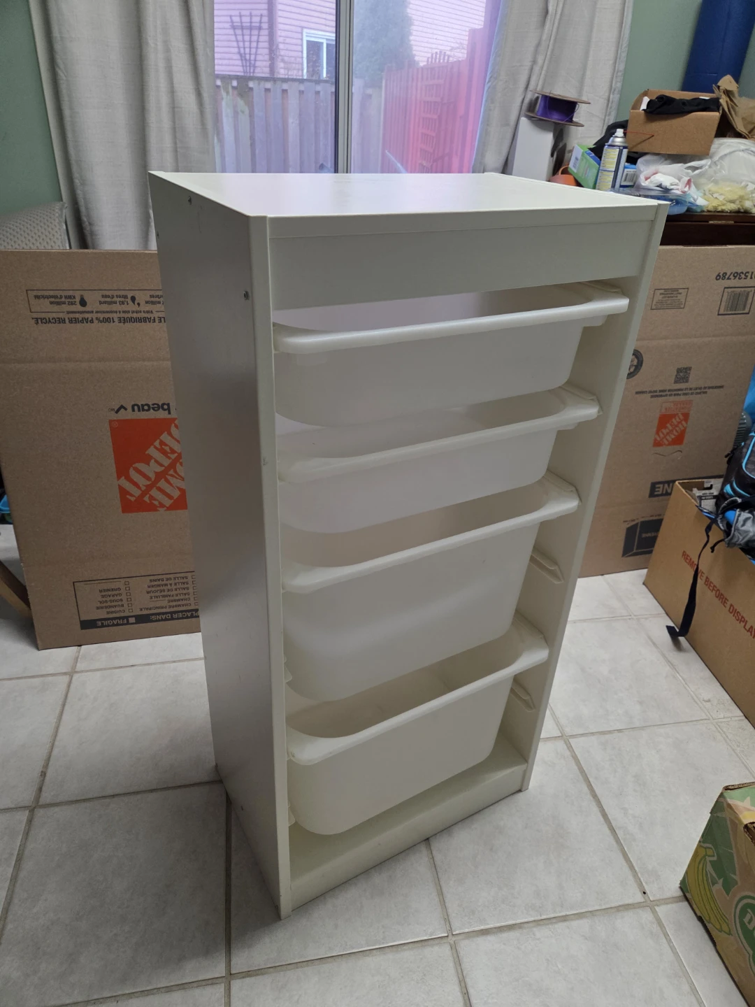 White Storage Unit with 4 Drawers