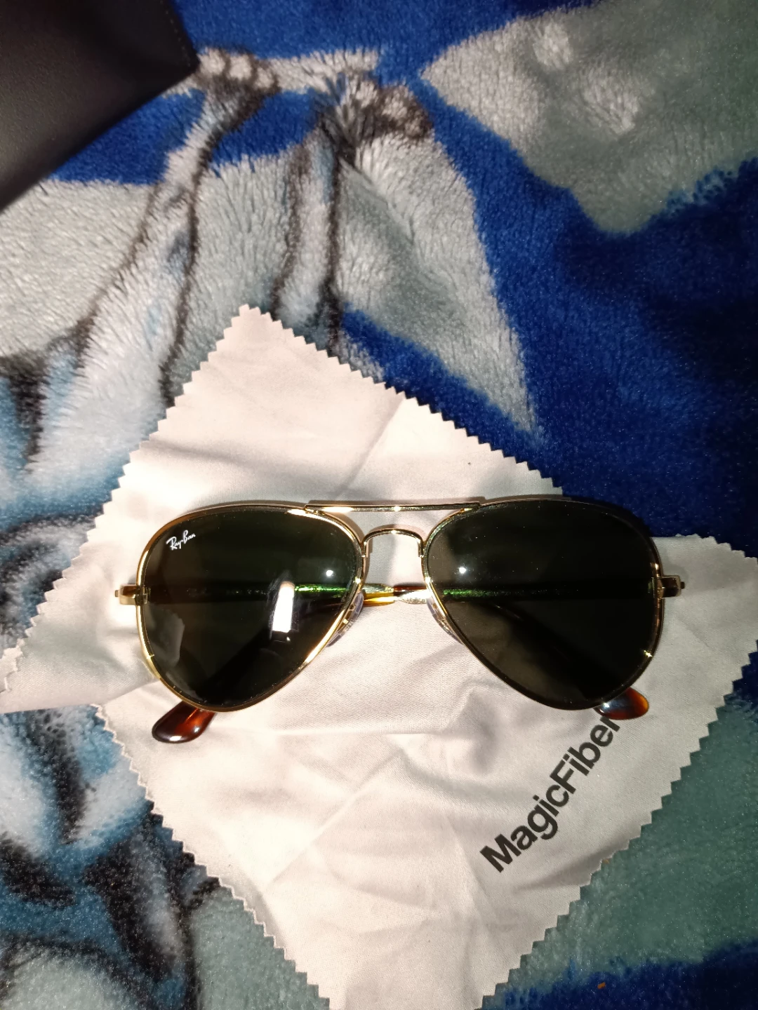 Ray-Ban Aviator Sunglasses Gold Frame Green Lens - photo 2