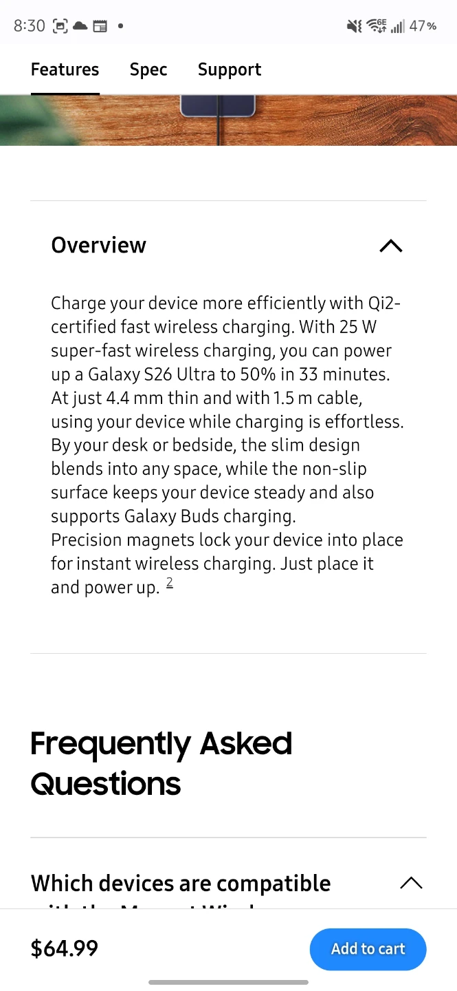 Samsung Wireless Charger - Dark Grey - photo 4
