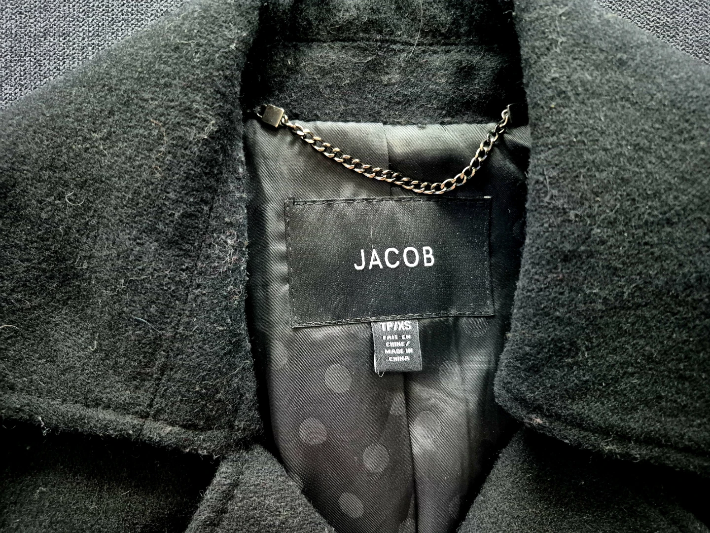 JACOB Black Double-Breasted Peacoat - TP/XS - photo 2