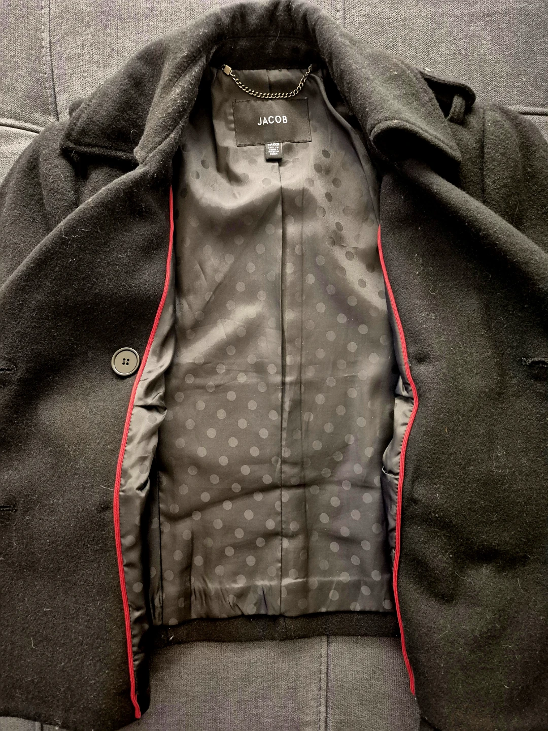 JACOB Black Double-Breasted Peacoat - TP/XS - photo 3