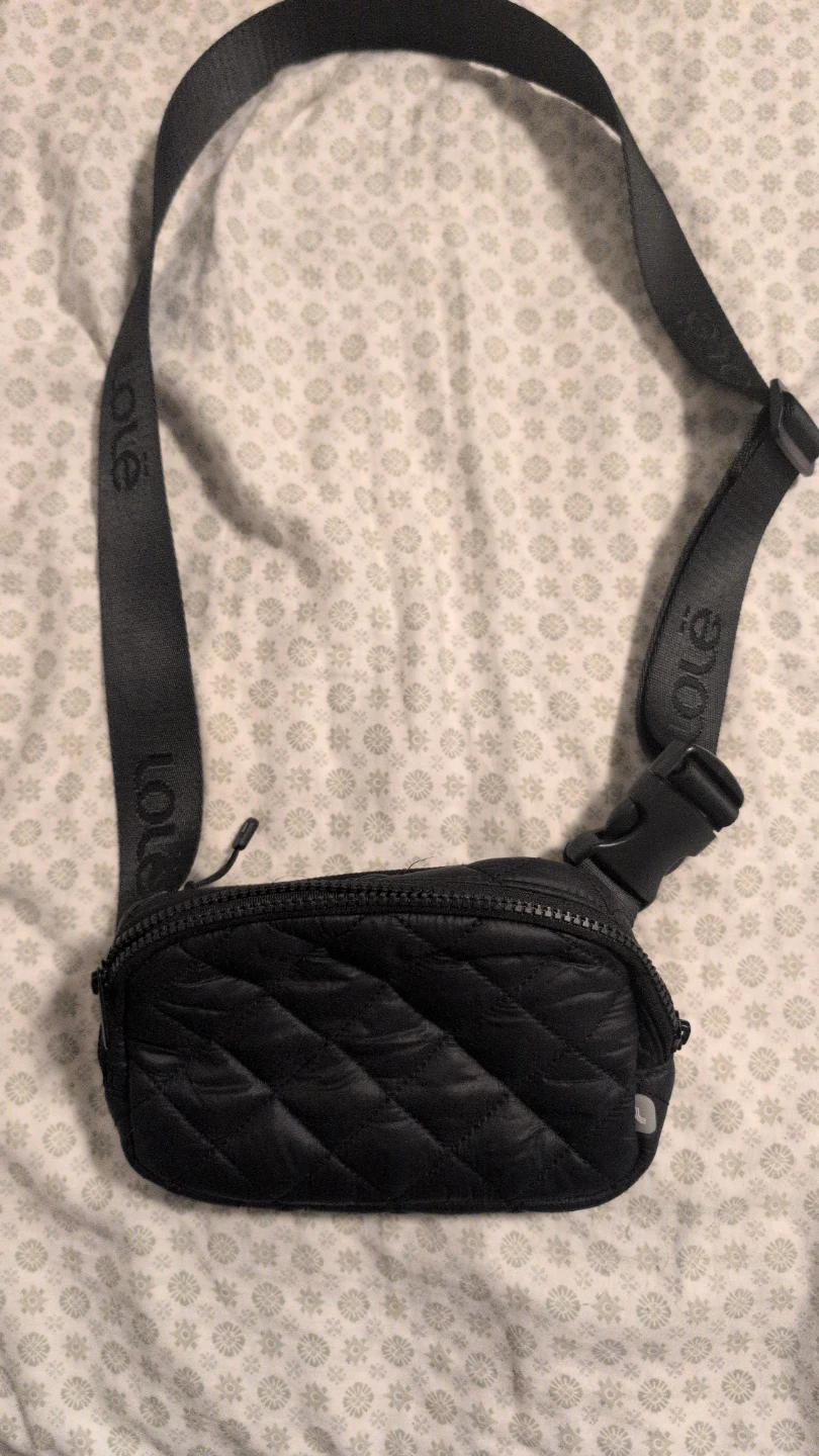 Lole Black Quilted Belt Bag