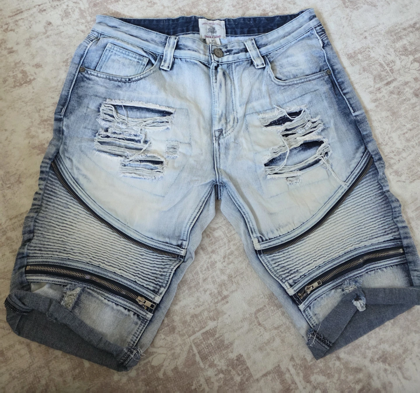 Smoke Rise Men's Distressed Denim Shorts Size 36