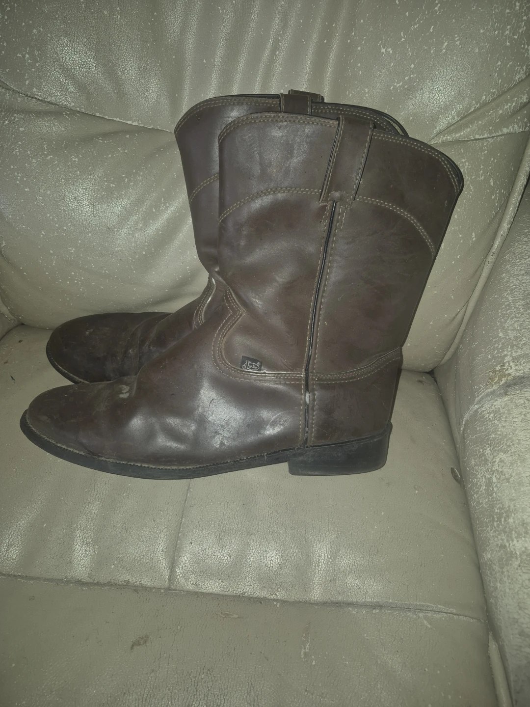 Brown Leather Cowboy Boots Size 12EE - photo 2