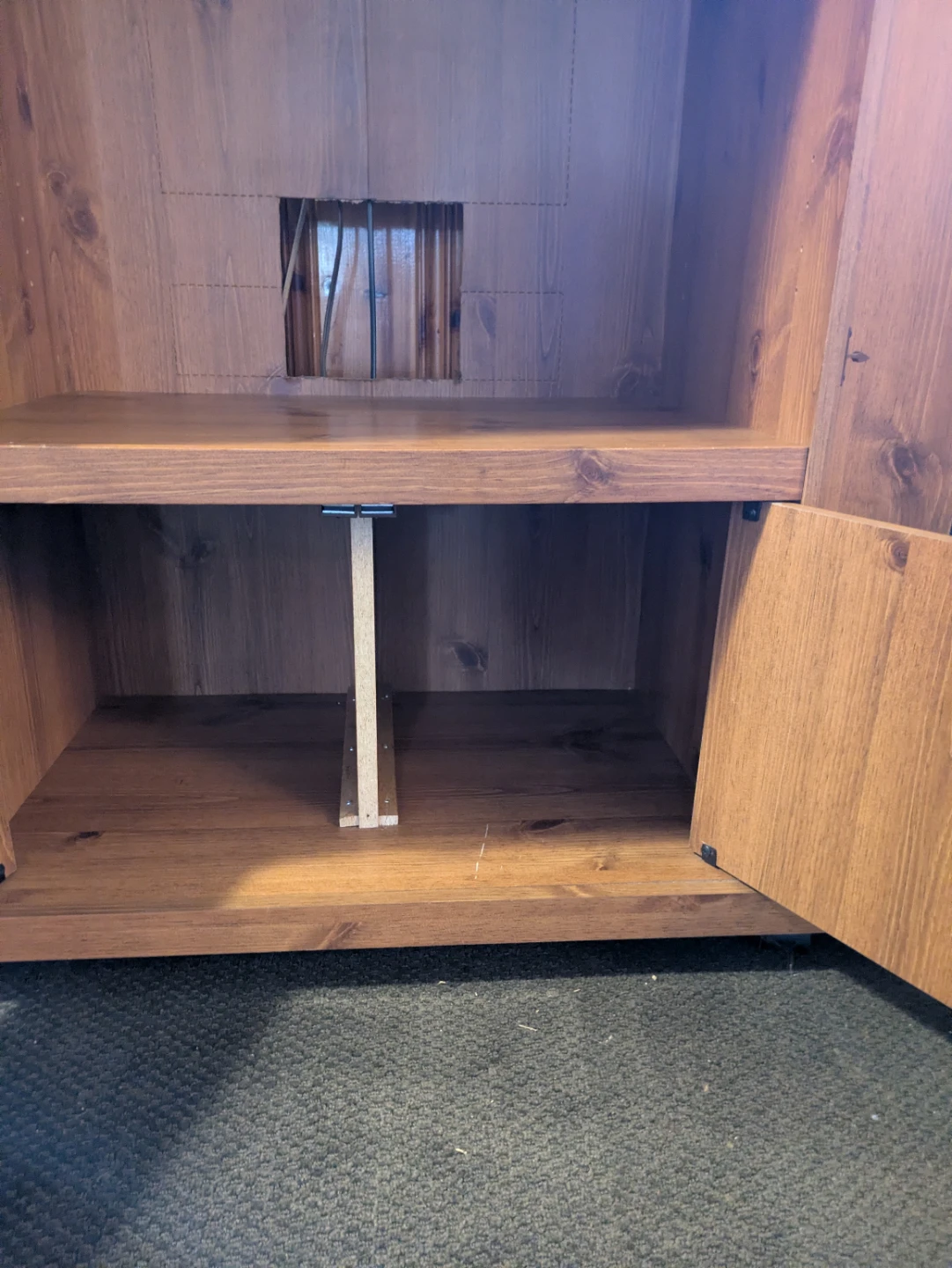 Wooden Entertainment Unit with Glass Doors - photo 2