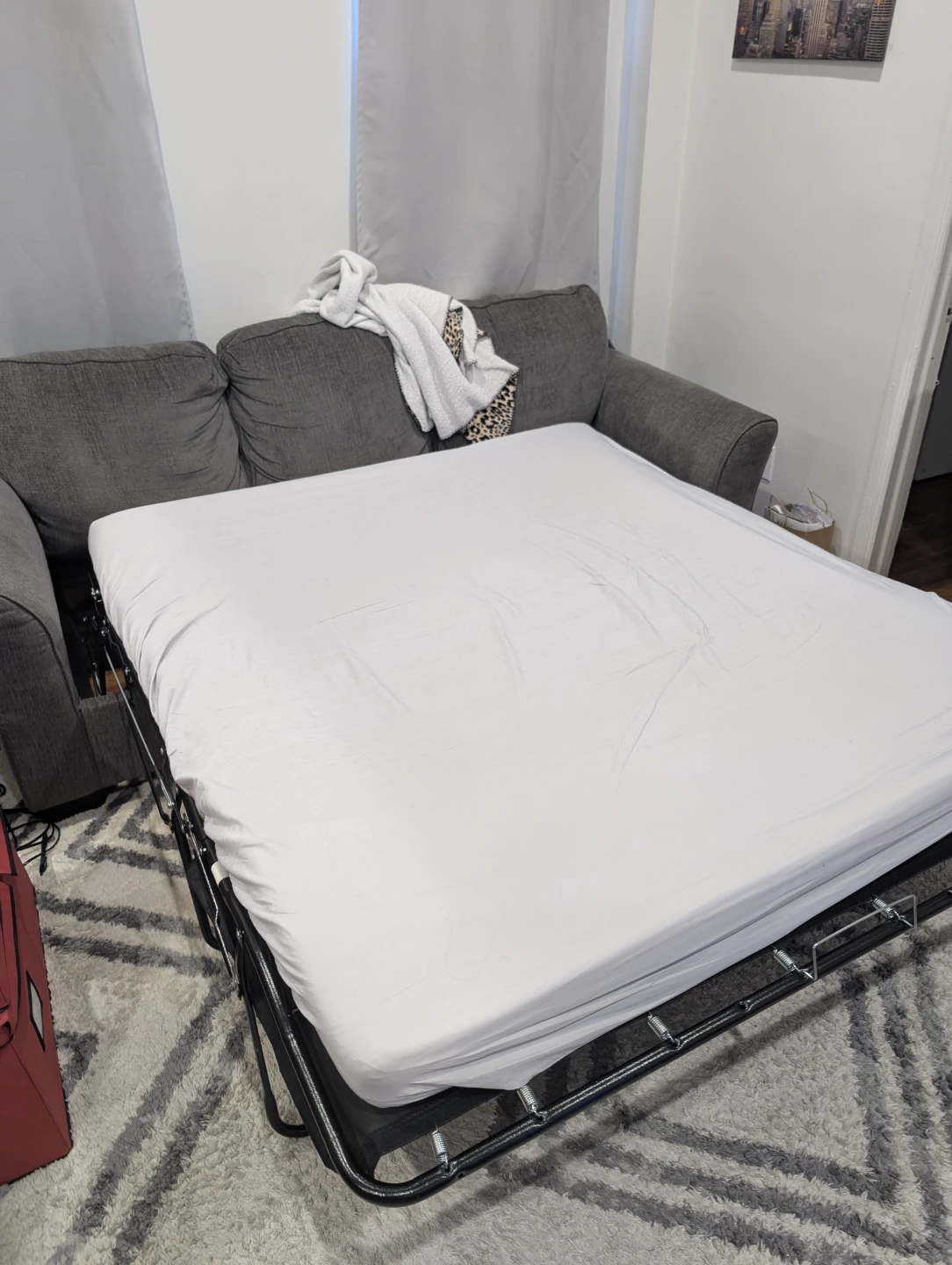 Gray Sectional Sofa with Pull-Out Bed - photo 2