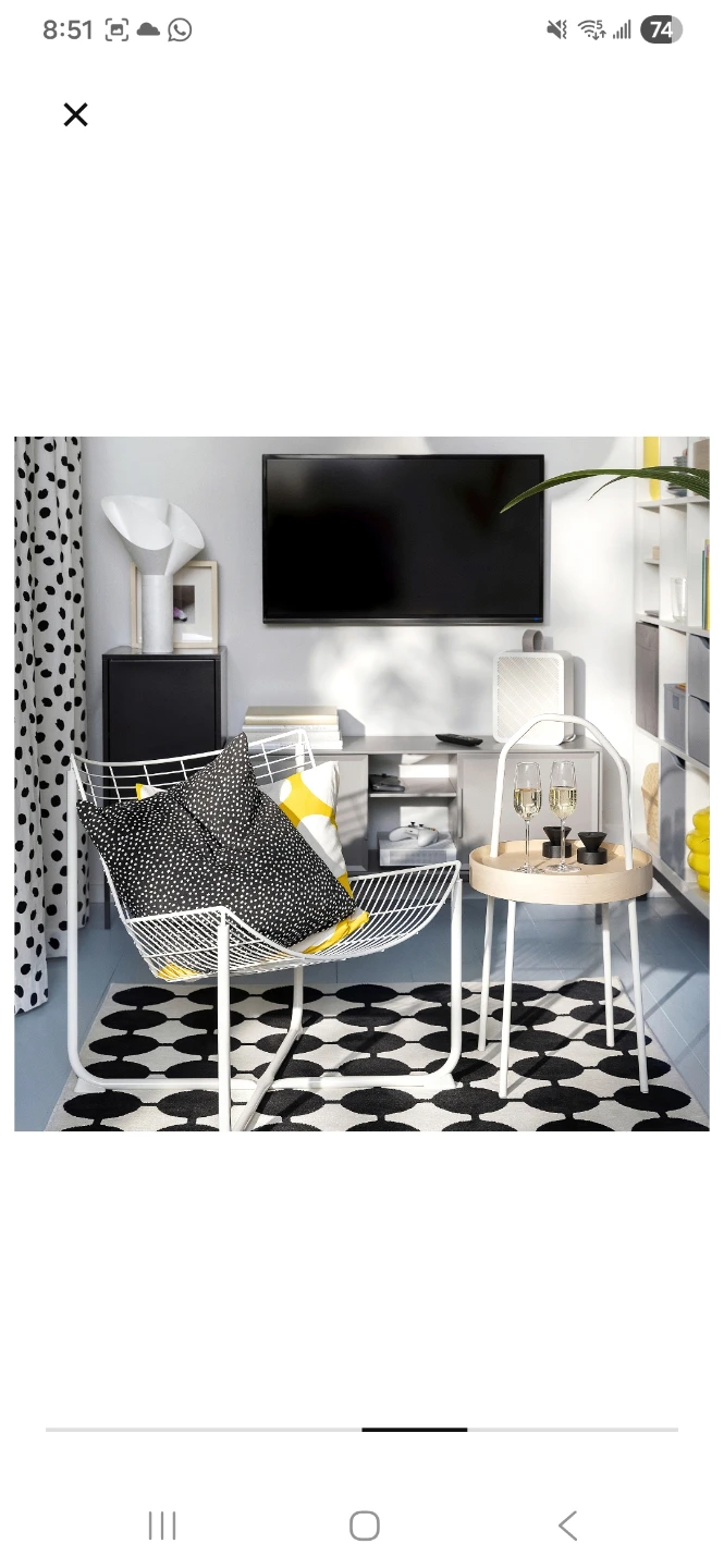 IKEA BJÖRKGRÄMAL Cushion Cover - Black/White 50x50 cm - photo 4
