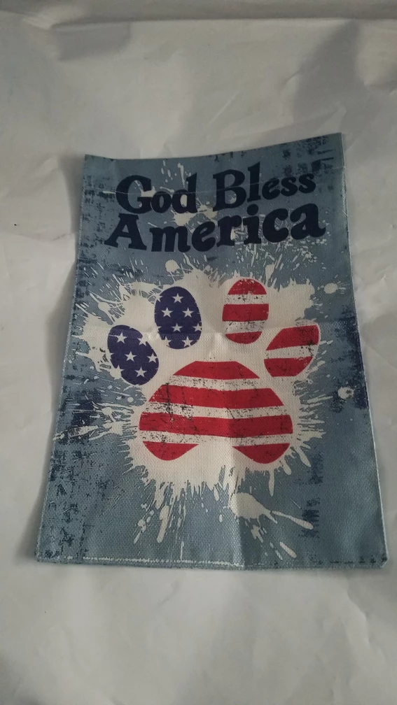 God Bless America Paw Print Garden Flag - photo 2