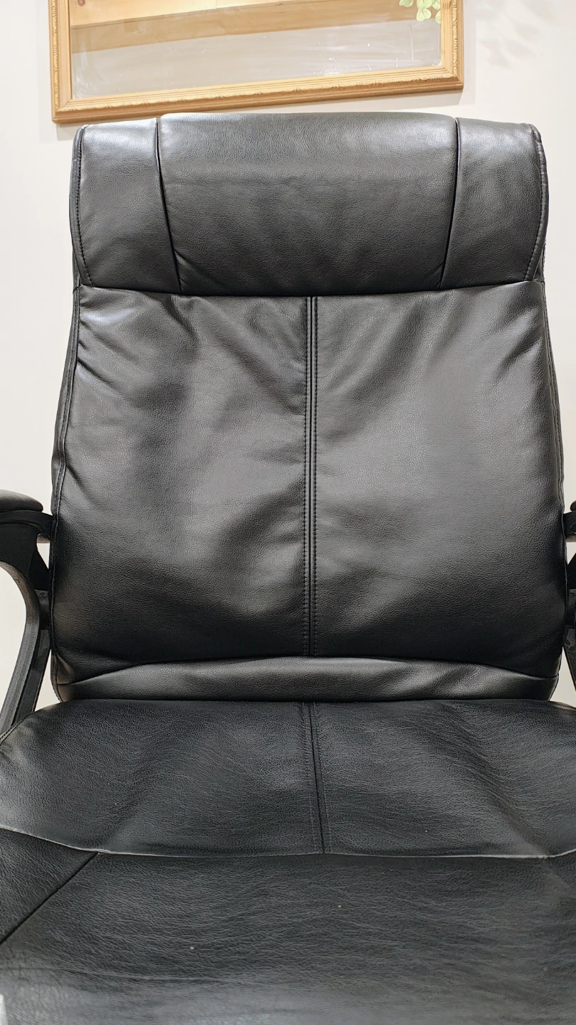 Black Faux Leather Office Chair - photo 2