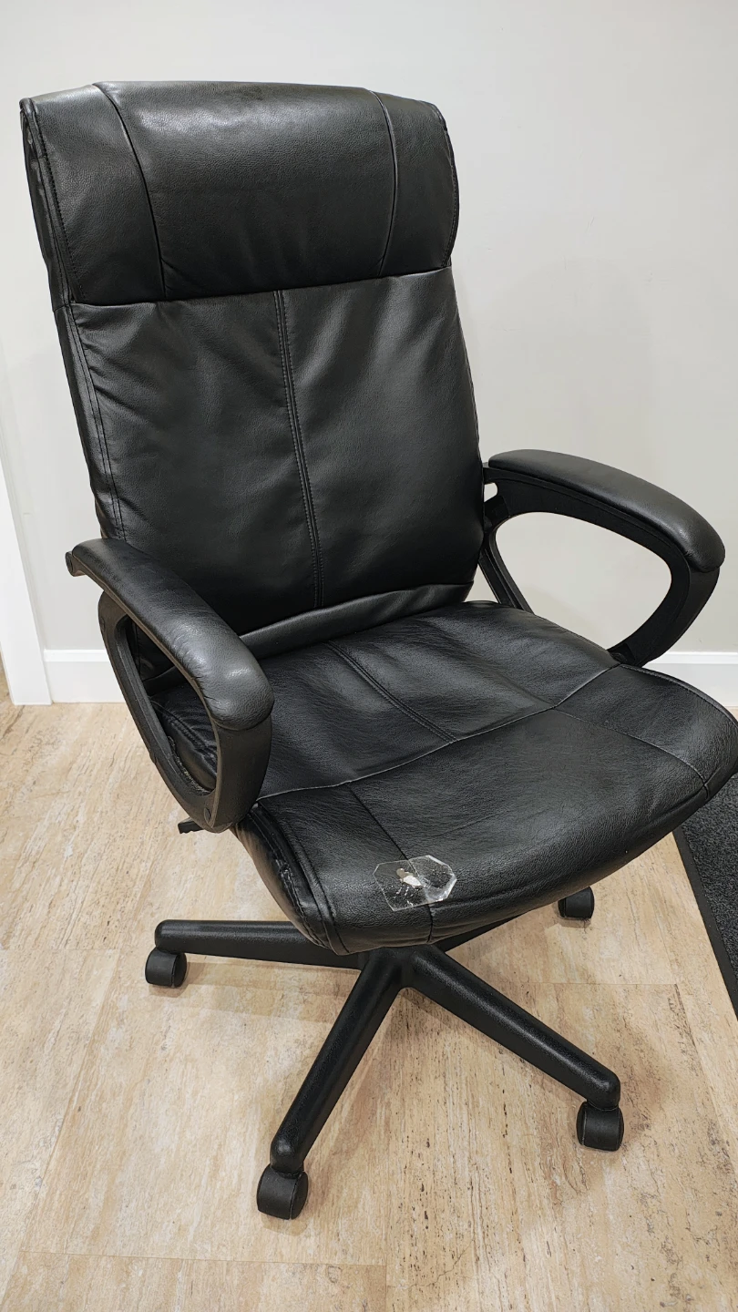 Black Faux Leather Office Chair - photo 3