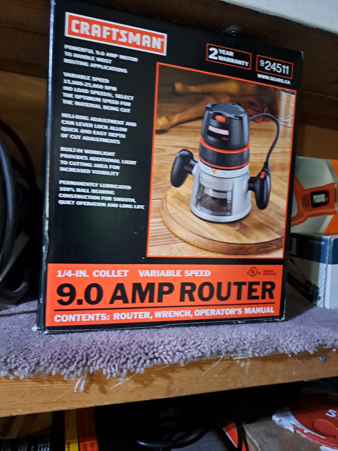 Craftsman 9.0 Amp Router with 1/4-in. Collet