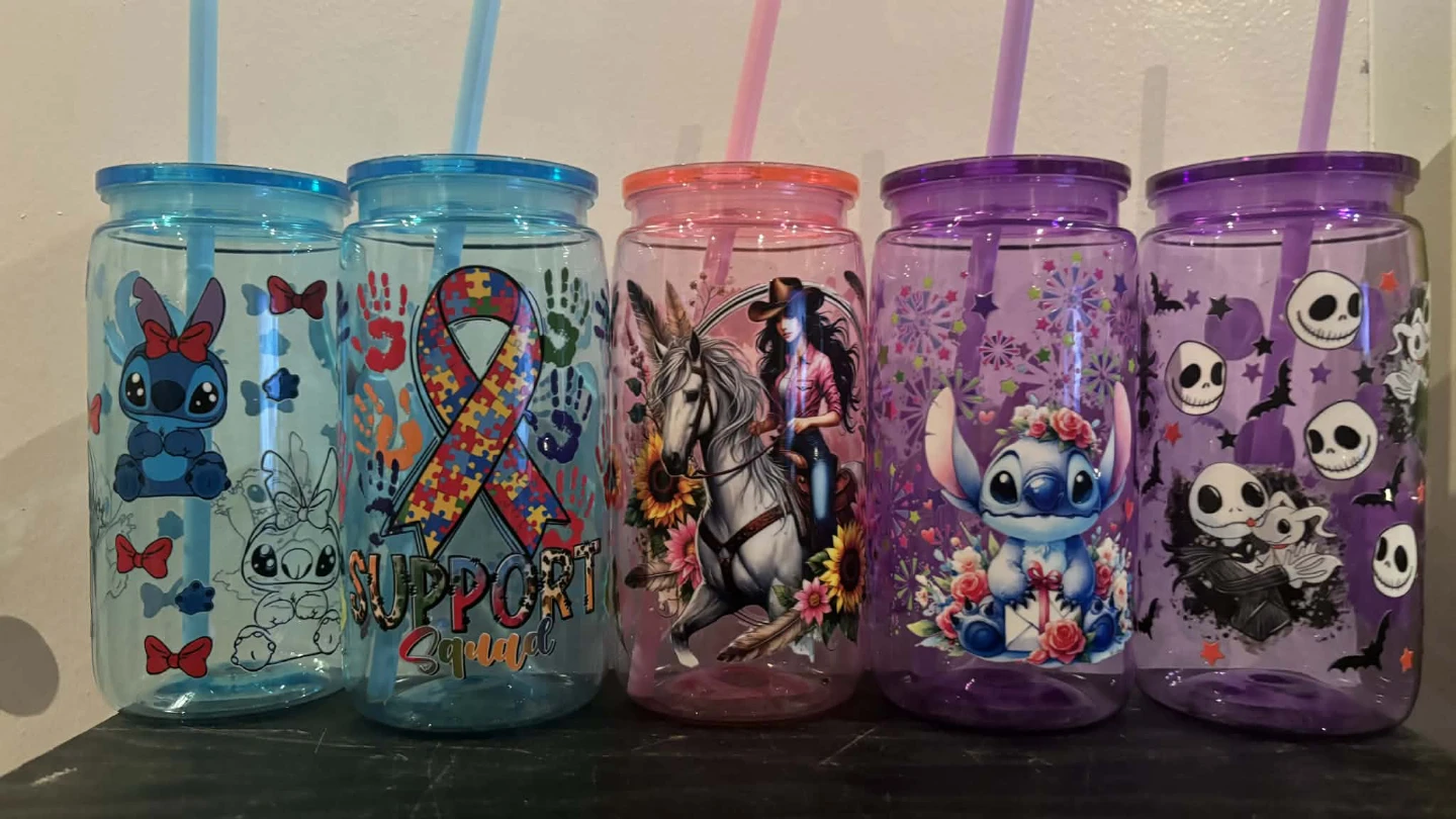 Assorted Themed Tumblers with Straws