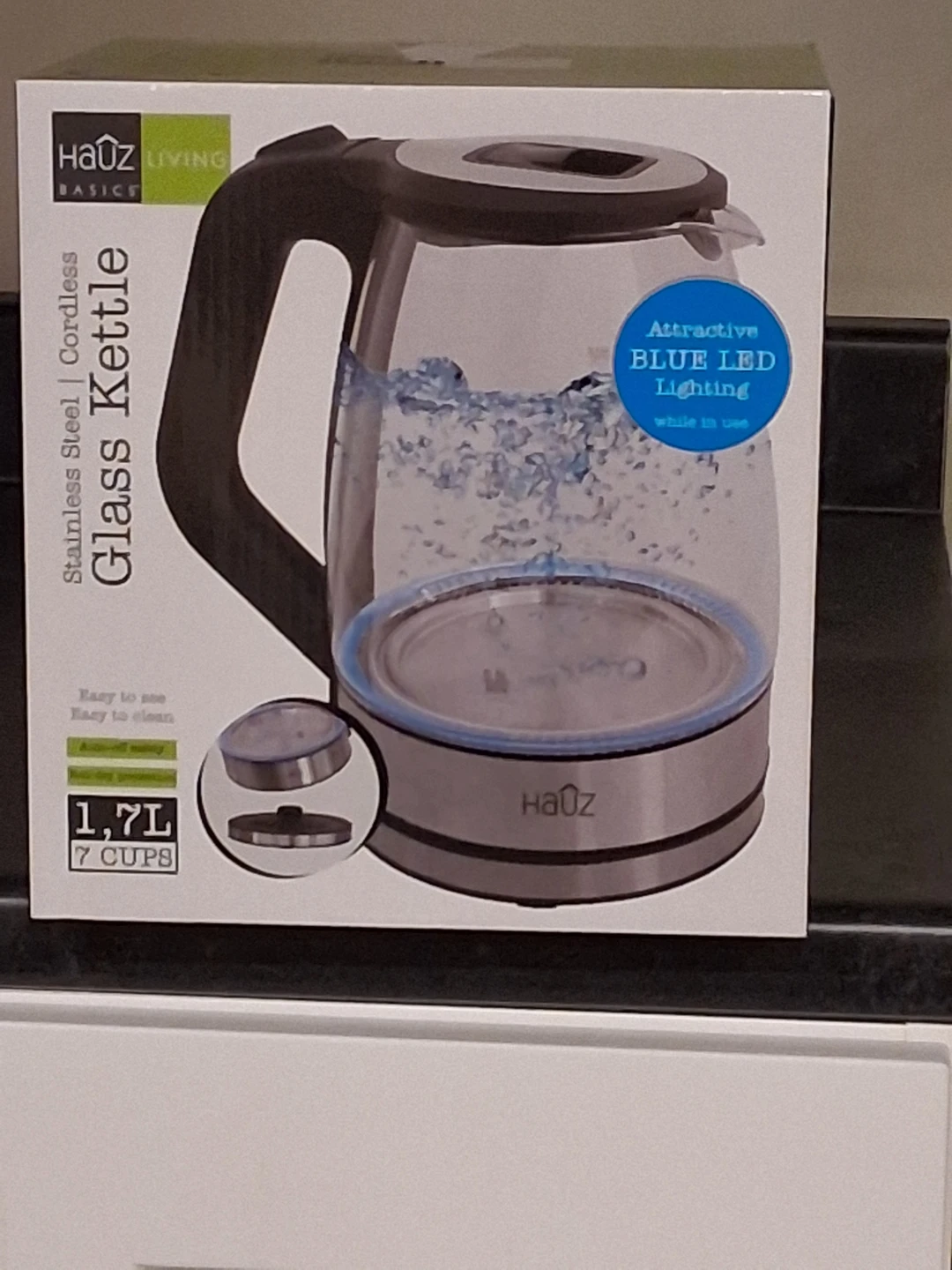 HaüZ Stainless Steel Cordless Glass Kettle