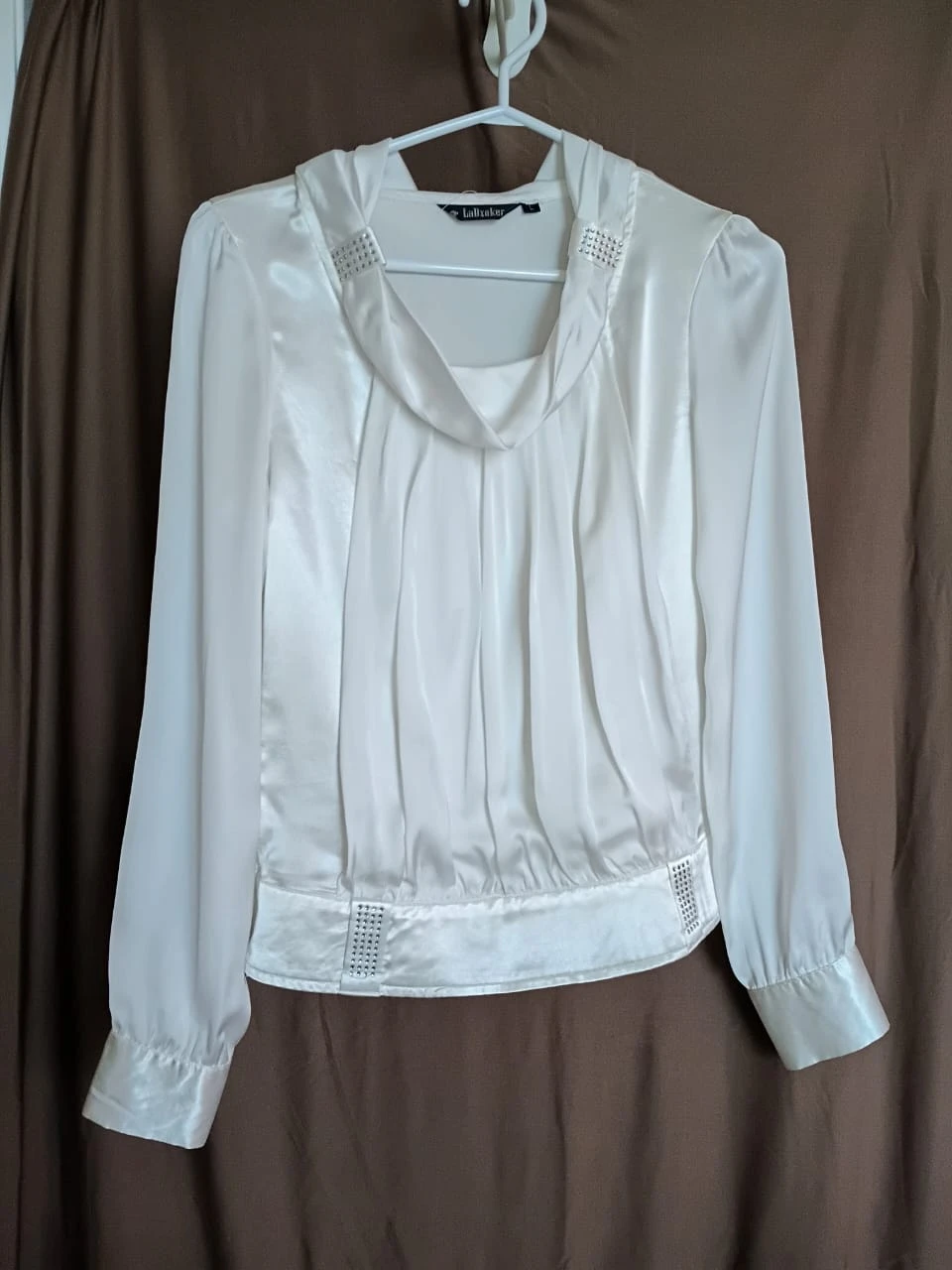 White Blouse with Rhinestone Accents