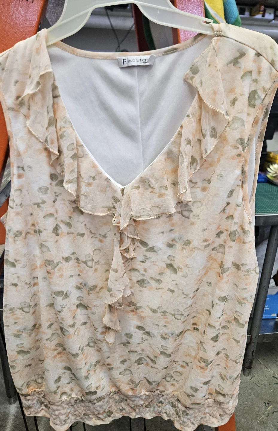 Xxl Women's Floral Ruffle Blouse