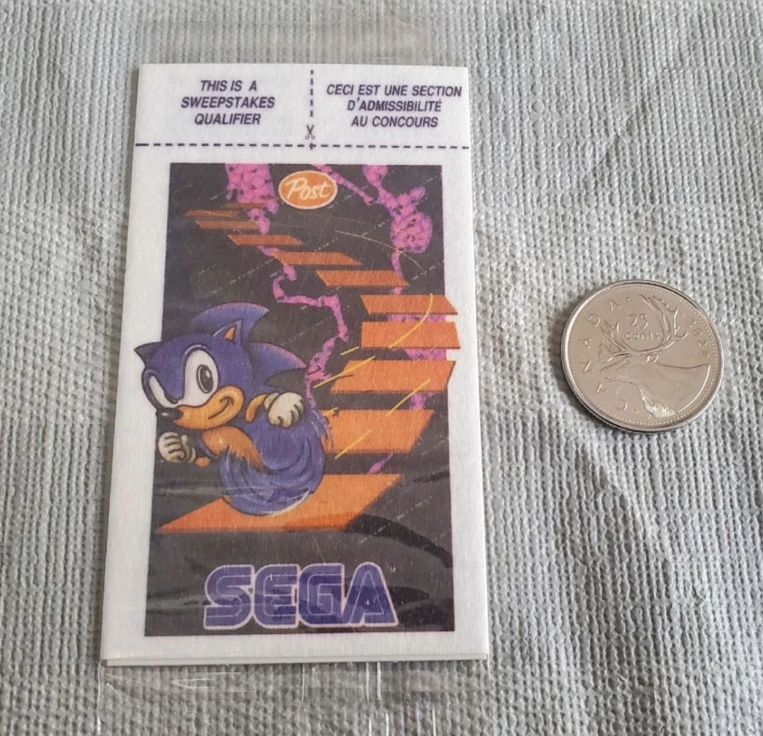 new sealed 90's sonic the hedgehog iron on post cereal 1 - photo 5
