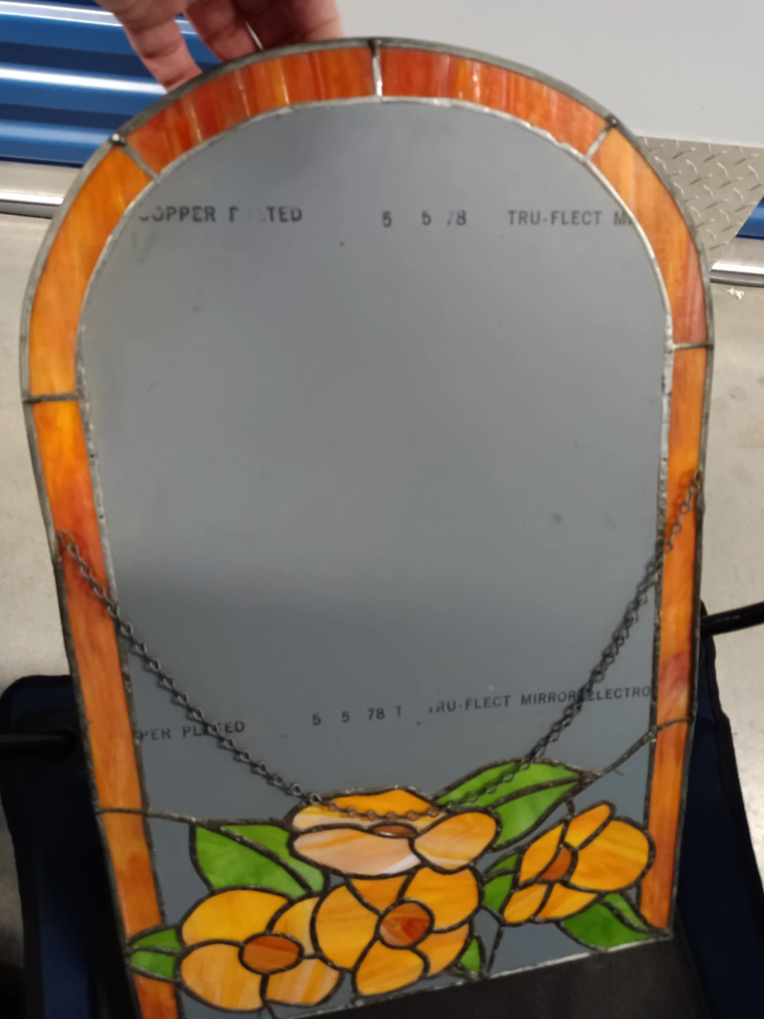 24"x18" Stained Glass Floral Arch Mirror - photo 5