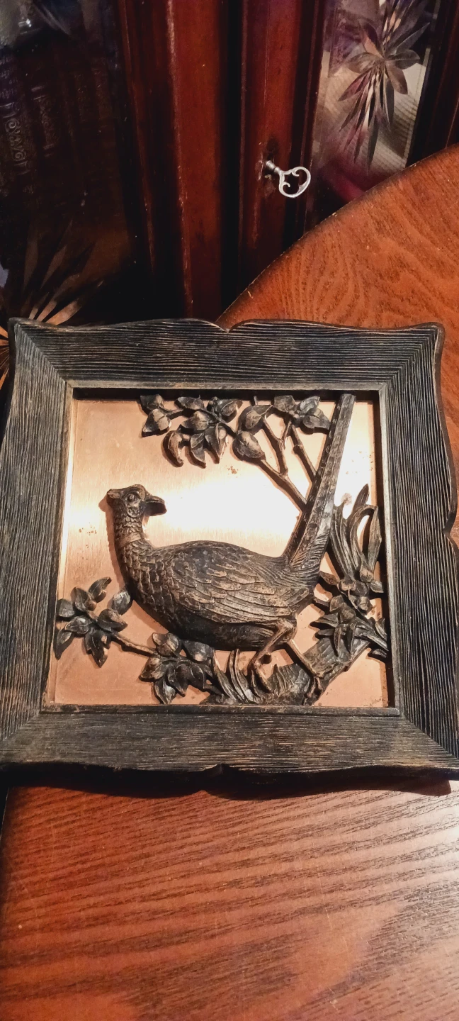 Beautiful Framed Copper Phasent Bird 3D Wall Decor - photo 4