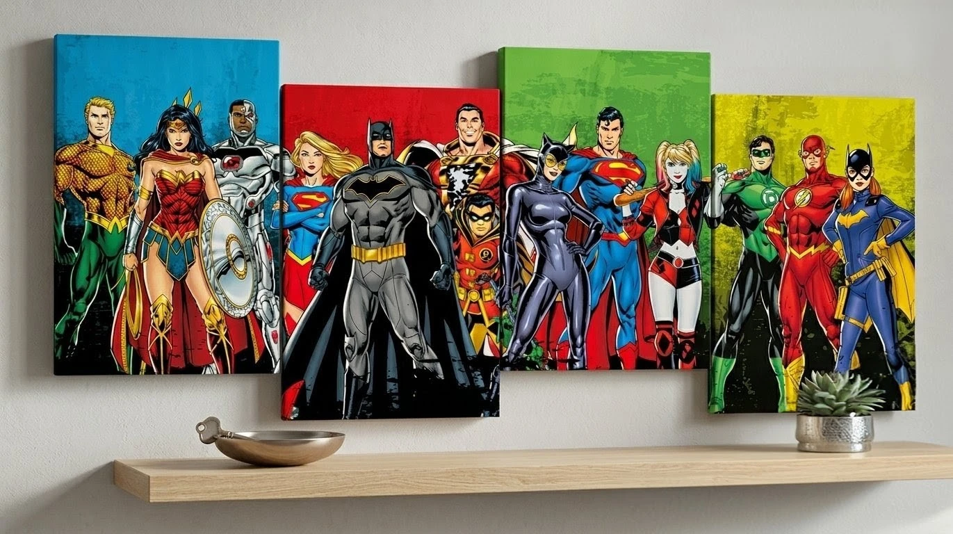 ​DC Comics Justice League & Icons 4-Panel Canvas Art