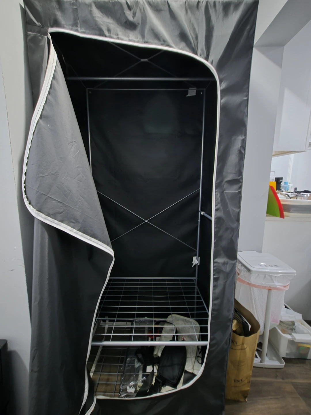 Black Fabric Wardrobe Clothes Storage