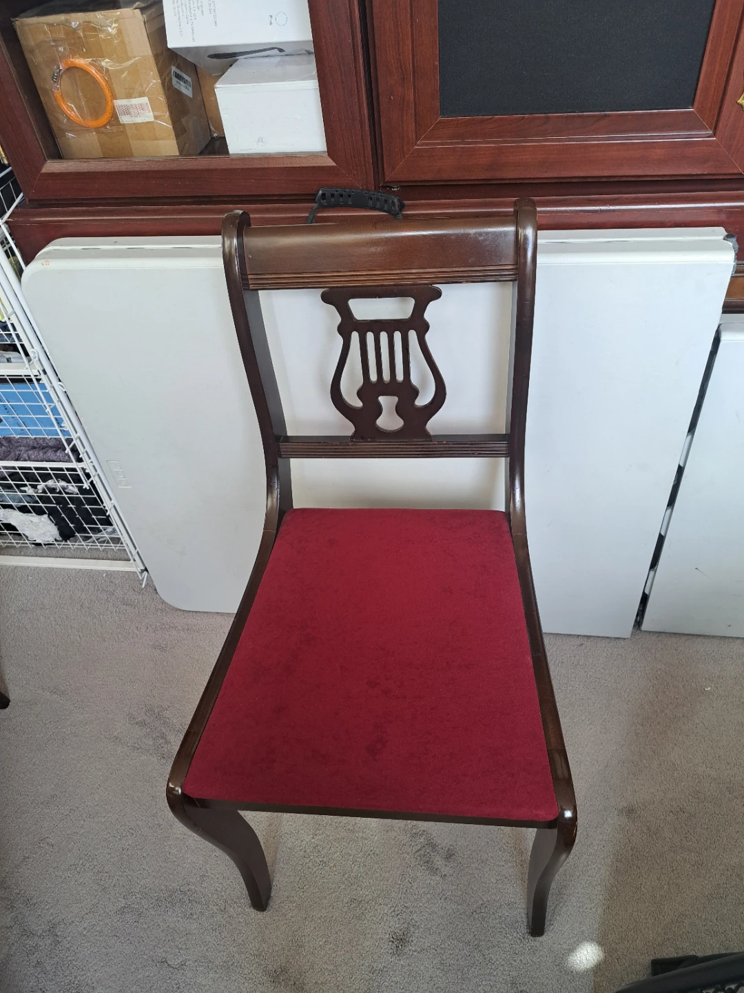 Set of 3 Vintage Lyre Back Dining Chairs